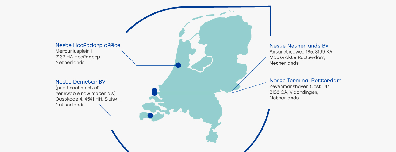 Neste heeft vier vestigingen in Nederland.